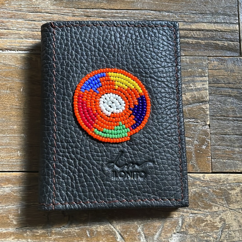 Ilonito Handmade Leather Beaded Wallet🖤